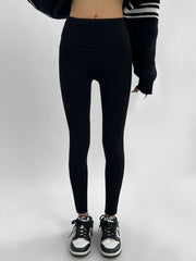 Women's Black Versatile Slim Leggings