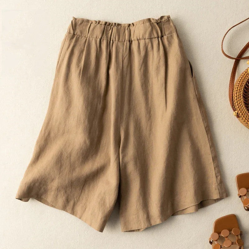 Fashion Personality Cotton Linen Thin Shorts Women