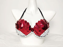 Mermaid Sequined Shell Bikini Top Bra