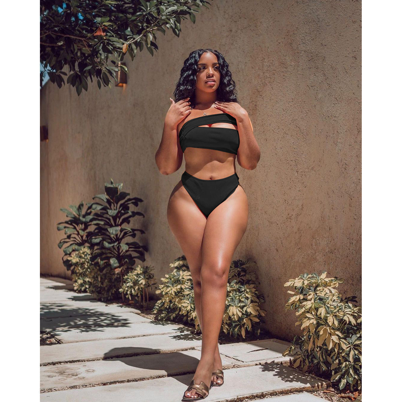 Split Swimsuit Women's Beach Solid Color Holiday Bikini