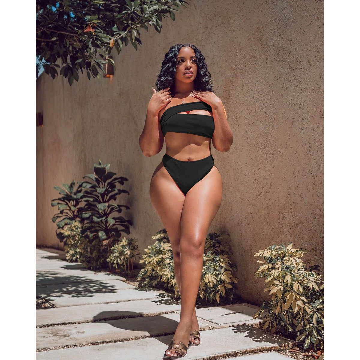 Split Swimsuit Women's Beach Solid Color Holiday Bikini