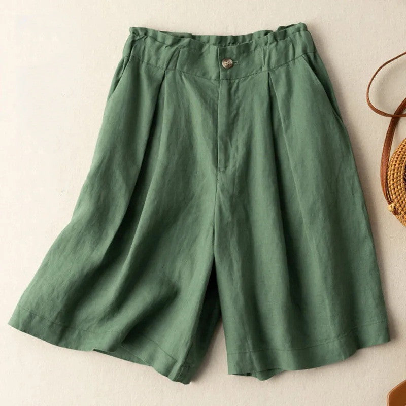 Fashion Personality Cotton Linen Thin Shorts Women