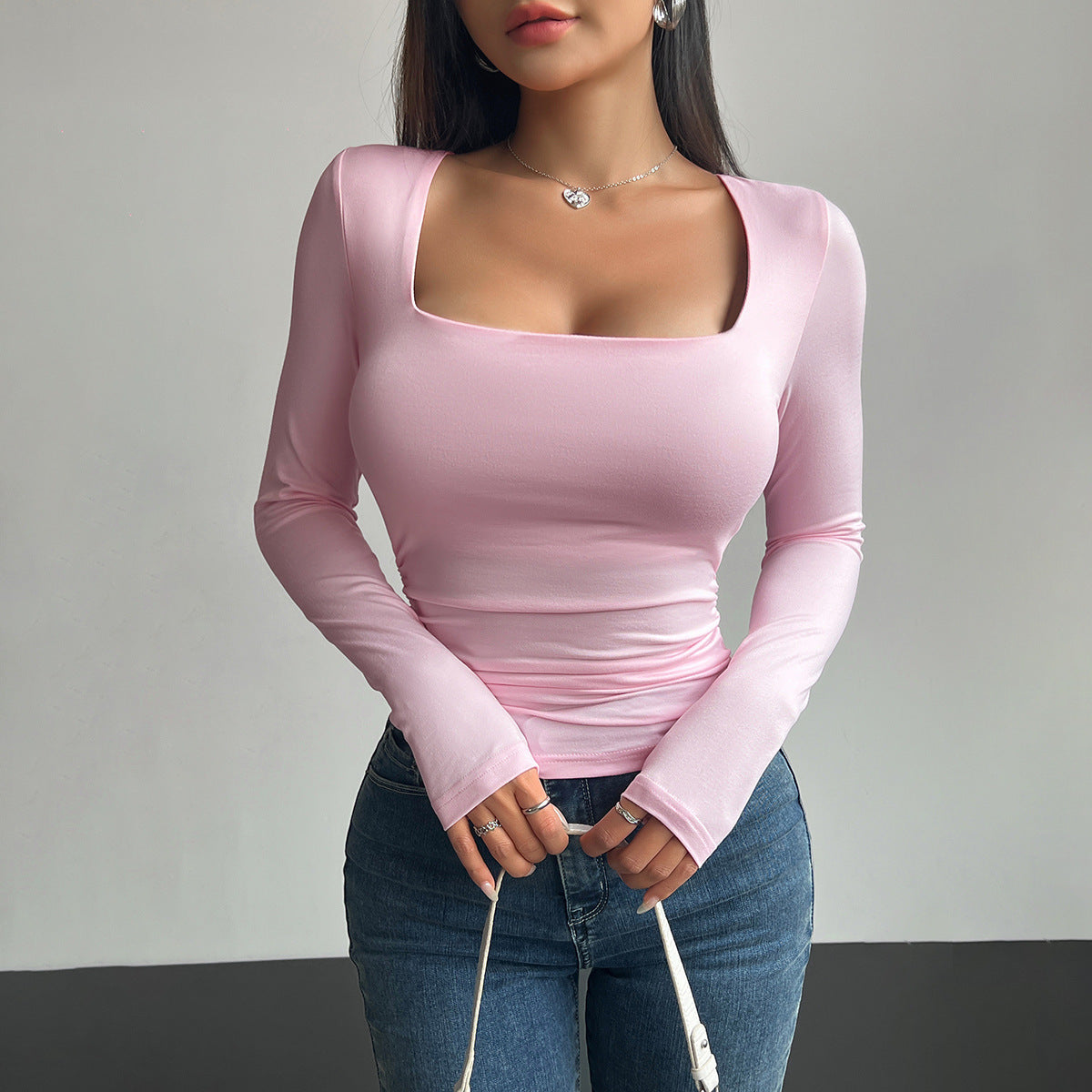 Pullover Tight Casual Fashion Tops Women - Pink / L - Clothing
