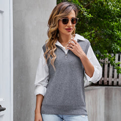 Jumper Women's Peplum Pullover Waistcoat