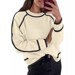 Women's Sweater Round Neck Multicolor Pullover Knitting