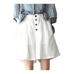 New Women's Literature Retro Cotton Linen Casual Loose Shorts