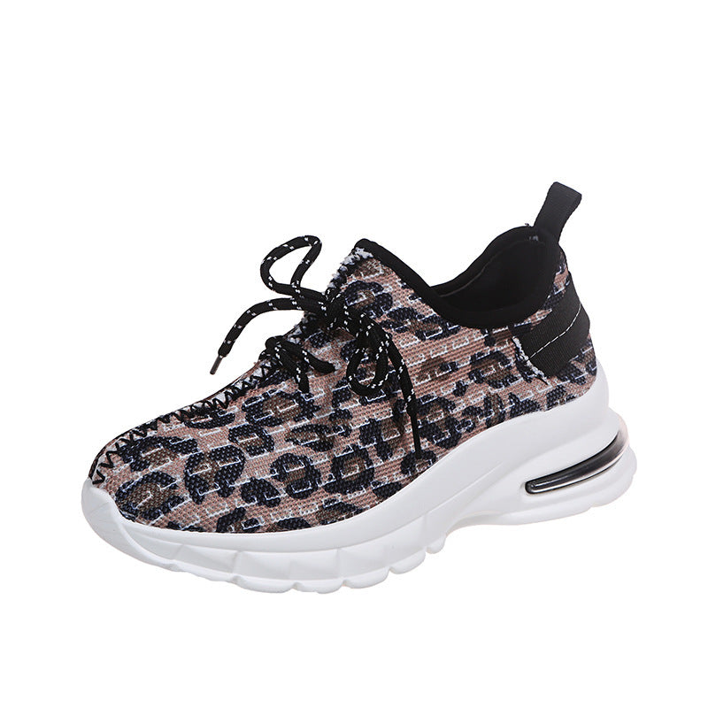 Leopard Print Women's Shoes Platform Platform Casual Sneakers