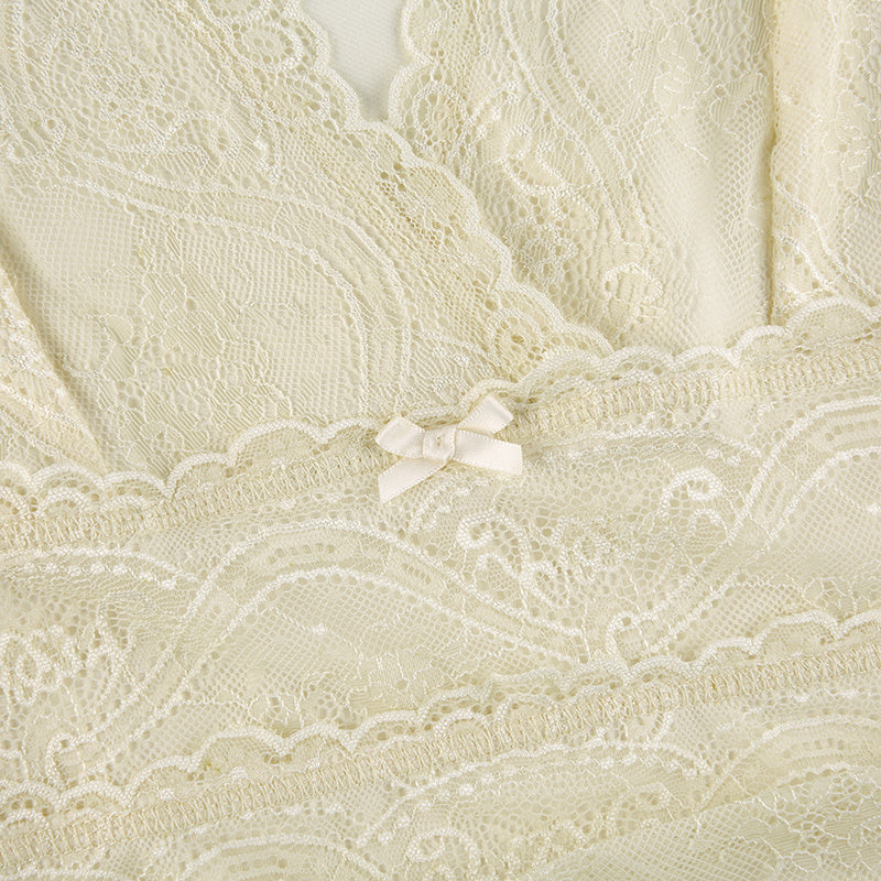 Double Layer Vest With Large V-neck Lace