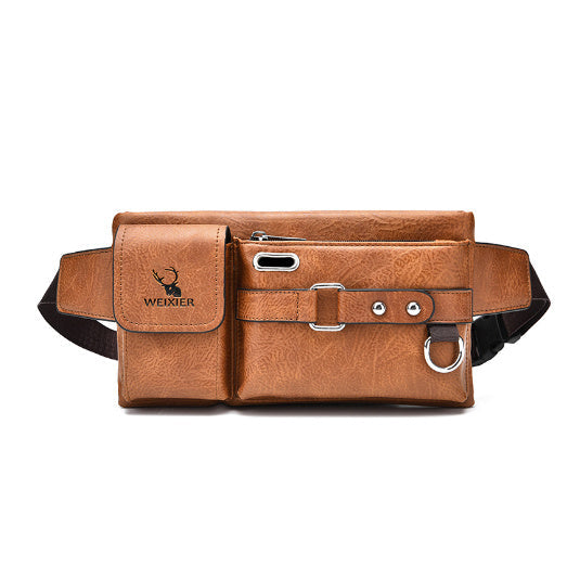 Men’s Bag New Men’s Sports Waist Bags Multifunctional Outdoor - Retro light brown - Clothing