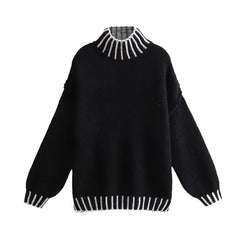 Women's Fashion Casual Multi-color Loose Pullover Sweater