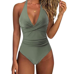 New Women's Fashion Cross One Piece Swimsuit