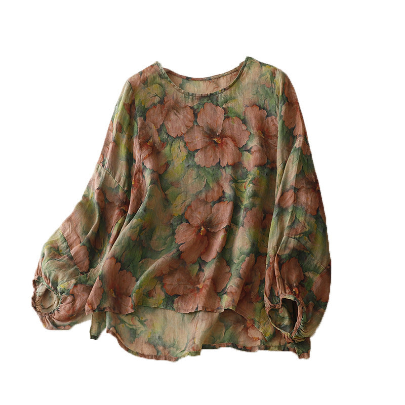 New Retro Digital Printing Top For Women