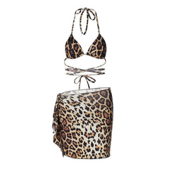 European And American Printed Hip Skirt Lace-up Chest-wrapped Beach Vacation Suit