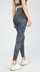 Nude Skinny Slimming Sports Cropped Trousers Printed High-waist Yoga Pants