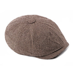 Fashion Retro Octagonal Hat Male Fashion Plaid Beret - Hat