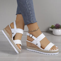 Ankle-strap Sandals Women's Casual Shoes Open Toe Wedge Plus Size