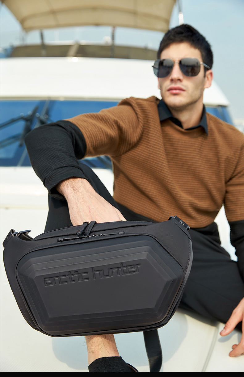 Men’s Messenger Shoulder Waist Bag Trend Fashion Design Sling Bag Large Capacity Waterproof Chest Bags Wear-resistant