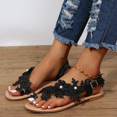Flat Lace Casual Large Size Low Heel Sandals