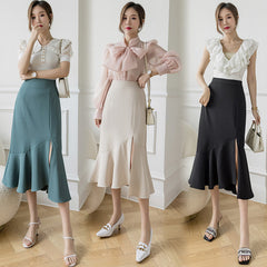 Women's Bust Slimmer Fishtail Skirt Split Ends