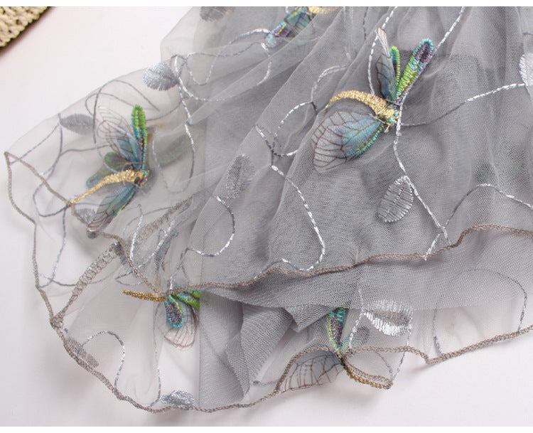 Three-dimensional Dragonfly Skirt Female High Waist Big Swing Fairy Net Yarn