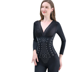 Women's Full Body Long Sleeve Trousers Caffeine Body Shaper