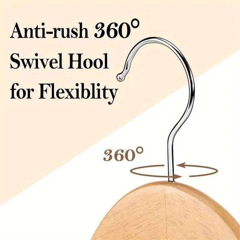 30x Wooden Coat Hangers with Trouser Bars – Clothes & Suit Hangers UK