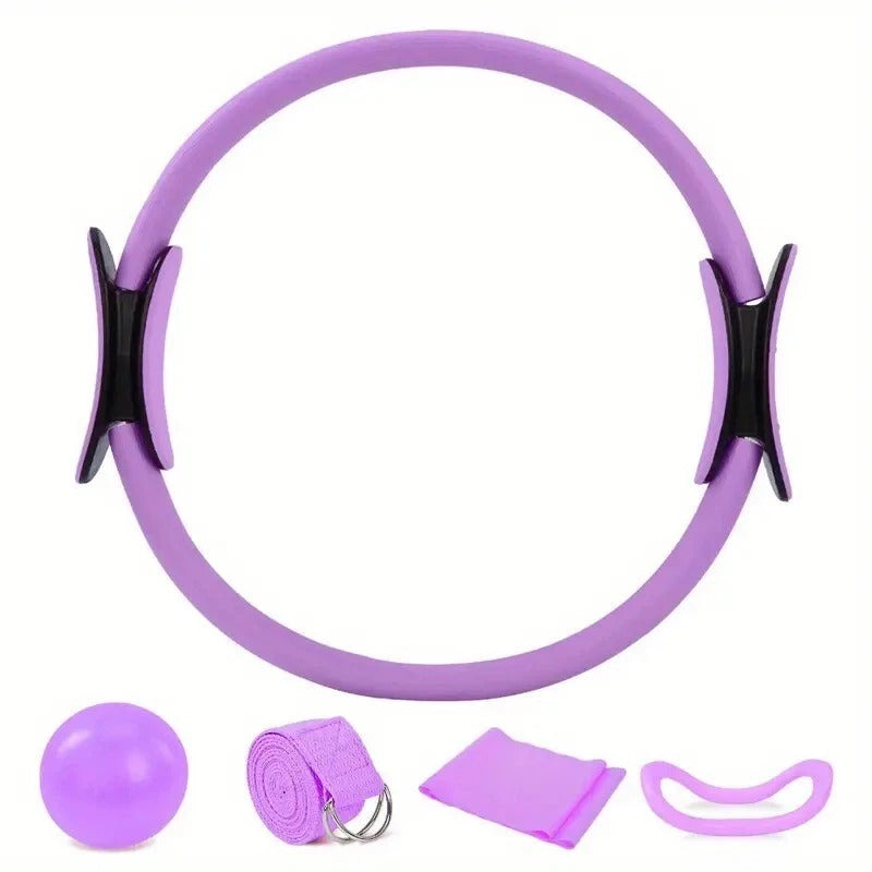 5x Pilates Fitness Set – Ring, Ball, Resistance Bands for Home Gym Workout