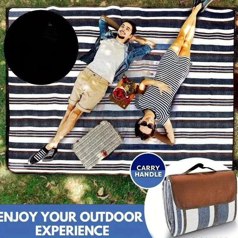 Outdoor Picnic Mat with Handle – Foldable Beach & Park Rug, Washable