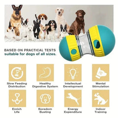 Rotating Rolling Slow Feeder Dog Toy - Interactive Treat Dispenser for Small Dog