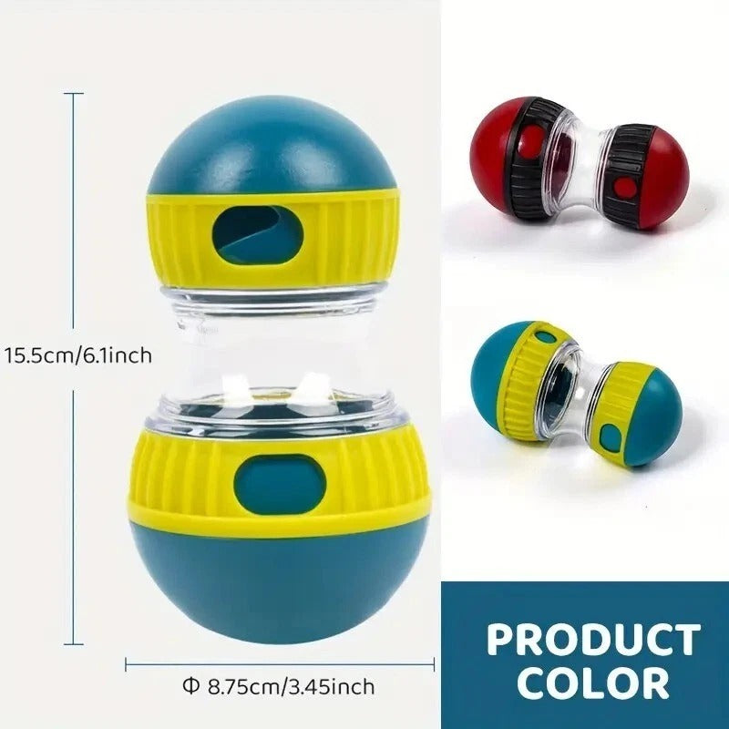 Rotating Rolling Slow Feeder Dog Toy - Interactive Treat Dispenser for Small Dog