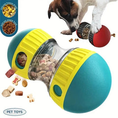 Rotating Rolling Slow Feeder Dog Toy - Interactive Treat Dispenser for Small Dog