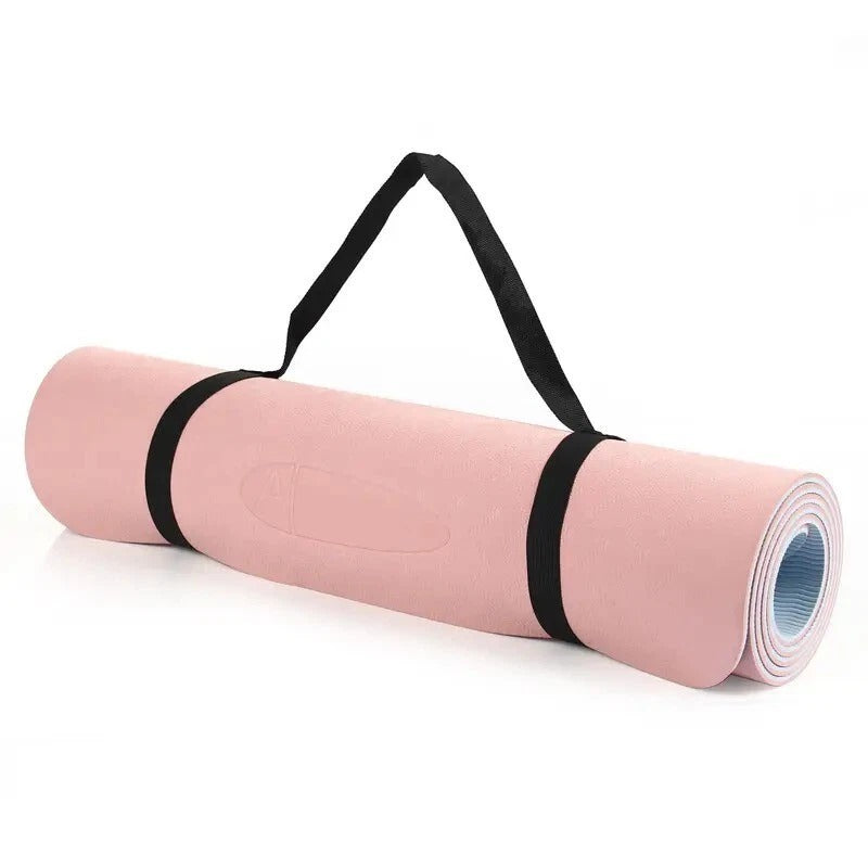 Non-Slip Yoga Mat with Strap – 183x61cm Exercise Mat for Home Gym