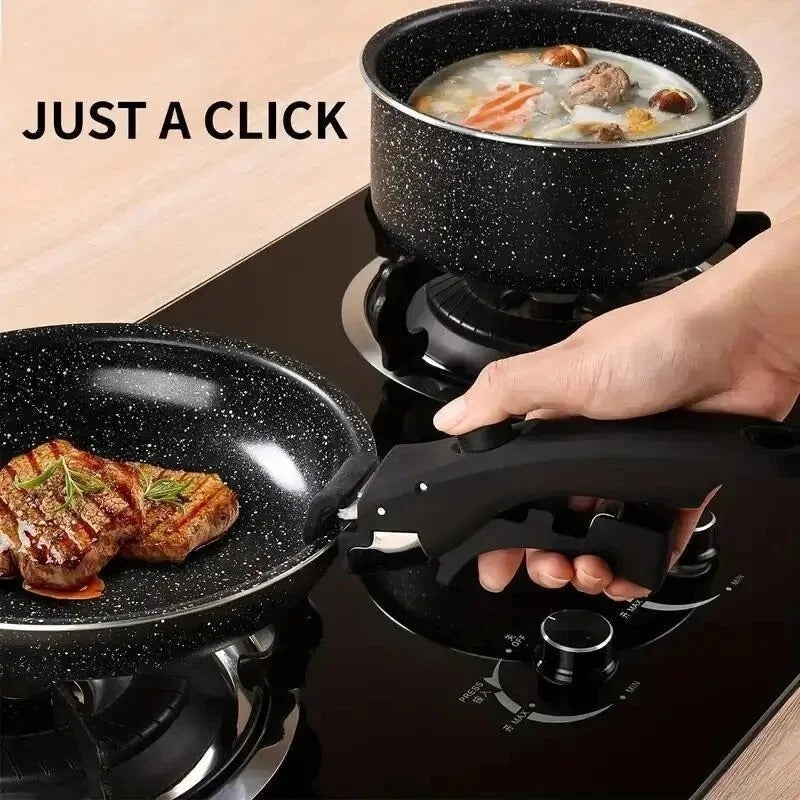 5pcs Ceramic Non-Stick Cookware Set – Induction Safe, Detachable Handles