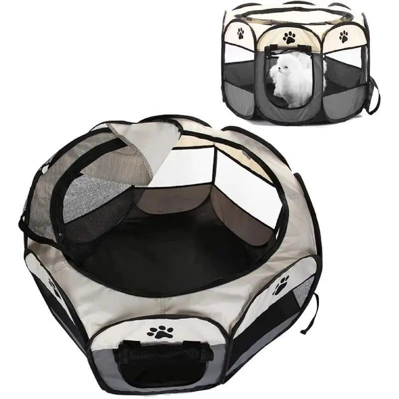 Portable Pet Playpen – Foldable Soft Crate for Dog, Cat, Rabbit, Guinea Pig