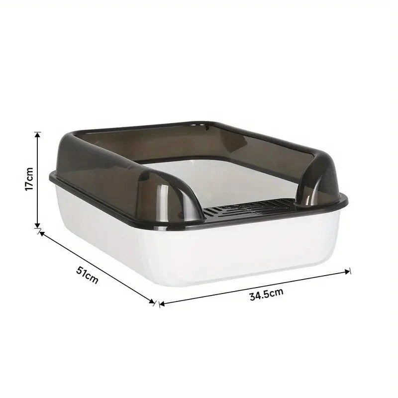 Extra Large Cat Litter Tray – High Sided Deep Pan Open Toilet Box Anti-Spill 51c