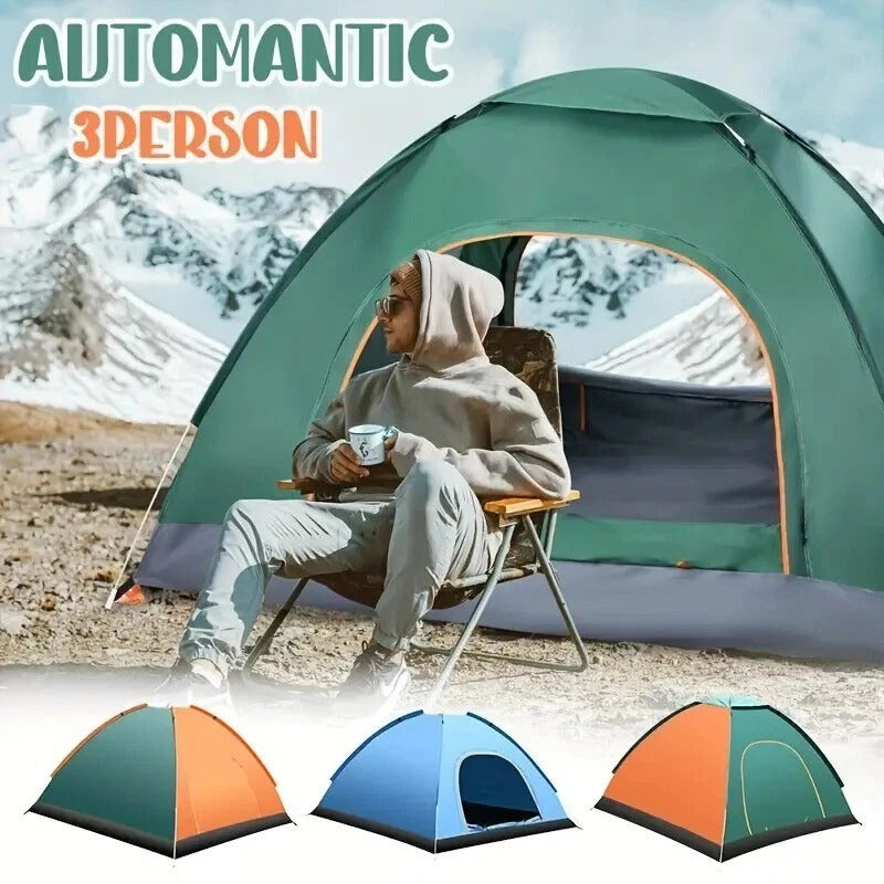 3-4 Person Pop Up Camping Tent – Instant Setup Waterproof Dome for Outdoor Use
