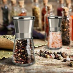2x Pepper and Salt Grinder Set Mill Adjustable Stainless Steel Shaker Coarse