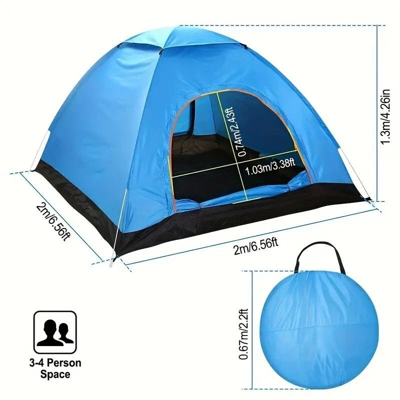 3-4 Person Pop Up Camping Tent – Instant Setup Waterproof Dome for Outdoor Use