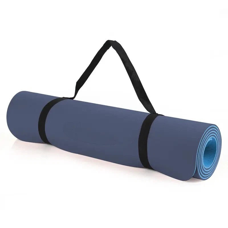 Non-Slip Yoga Mat with Strap – 183x61cm Exercise Mat for Home Gym