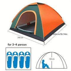 3-4 Person Pop Up Camping Tent – Instant Setup Waterproof Dome for Outdoor Use