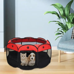 Portable Pet Playpen – Foldable Soft Crate for Dog, Cat, Rabbit, Guinea Pig
