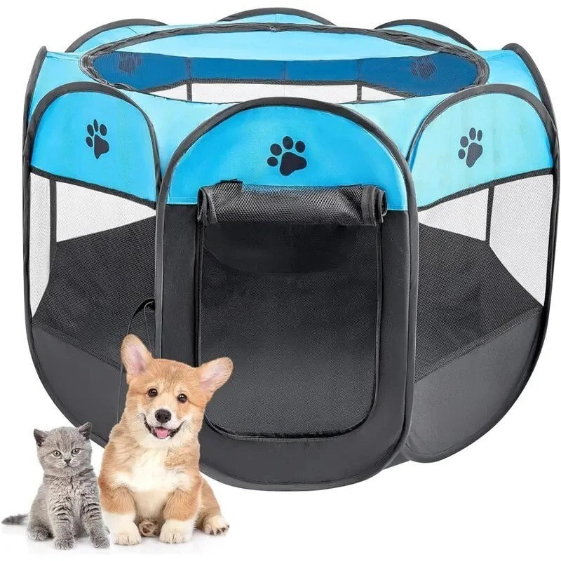 Portable Pet Playpen – Foldable Soft Crate for Dog, Cat, Rabbit, Guinea Pig