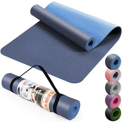 Non-Slip Yoga Mat with Strap – 183x61cm Exercise Mat for Home Gym