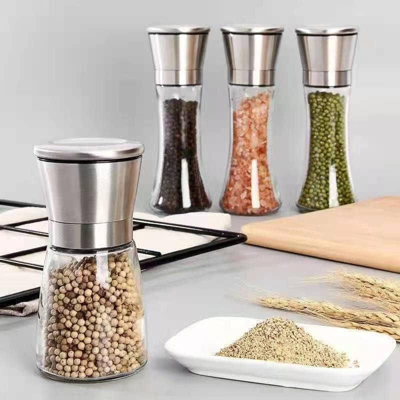 2x Pepper and Salt Grinder Set Mill Adjustable Stainless Steel Shaker Coarse