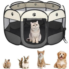 Portable Pet Playpen – Foldable Soft Crate for Dog, Cat, Rabbit, Guinea Pig