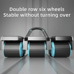 Ab Roller with 4/6 Wheels – Auto Rebound, Elbow Support, Timer & Pad Core Traine