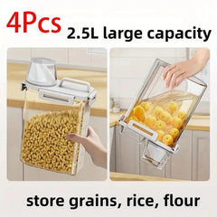 4x BPA-Free Plastic Food Storage Containers – Airtight Flip-Top Lids, Clear