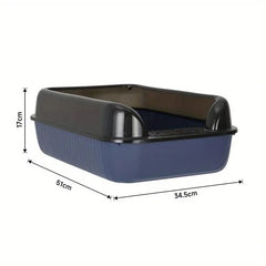 Extra Large Cat Litter Tray – High Sided Deep Pan Open Toilet Box Anti-Spill 51c