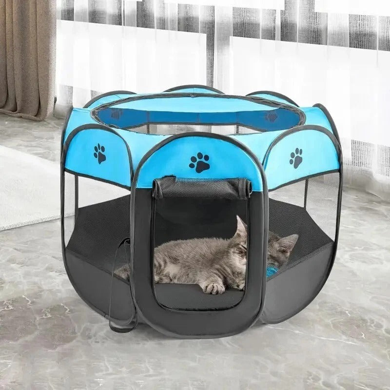 Portable Pet Playpen – Foldable Soft Crate for Dog, Cat, Rabbit, Guinea Pig
