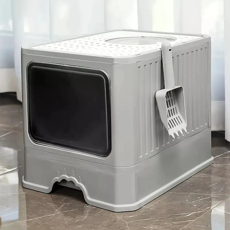Large Cat Litter Box with Drawer – Anti-Splashing Tray Easy Clean Hooded Toilet M mykingbiz (3)